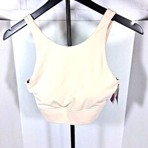 JoyLab  S 30-32A Longline Cropped Beige Padded Moisture Wicking  Sportsbra